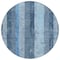Homeroots 8' Blue And Gray Round Striped Washable Indoor Outdoor Area Rug 617838 - alternate 2