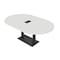 Skutchi Designs Racetrack Conference Table With Power, 48 in W, 84 in L, White HAR-RAC-48X84-DOU.BK-WA7976-EBLK - alternate 1