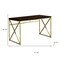 Homeroots 47" Espresso and Gold Writing Desk 333406 - alternate 2