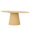 Homeroots 67" Natural Wood Double Pedestal Base Oval Dining Table 720669 - alternate 1