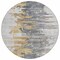 Homeroots 8' Ivory Charcoal And Silver Round Abstract Washable Indoor Outdoor Area Rug 582394 - alternate 2