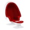 Homeroots 38" White And Red Fiberglass And Wool Swivel Egg Chair With Ottoman 522858 - alternate 2
