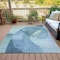 Homeroots 5' X 8' Teal Blue And Ivory Abstract Washable Indoor Outdoor Area Rug 630436 - alternate 2