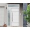 Vdomdoors Steel Door Deux 1705 White Enamel Sidelight and Transom Black Window Stainless Inserts Single Moder DEUX1705EXD-BEM-W36+12 x H80+16-Right-hand Inswing - alternate 1