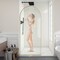 Anzzi Ember Series 74x 34in Framed Arch Fixed Shower Screen Door, Brushed Gold, 8mm Tempered Clear Glass SD-AZ18-01BG - alternate 2