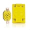 Leviton Locking Receptacle, L21-20R, 20 A, Three Phase, 4 Pole, Flush Mount, Screw Terminals, Yellow 67W81 - alternate 2