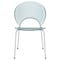 Leisuremod Opulent Modern Plastic Dining Side Chair with Chrome Metal Legs in Smoke, 4PK OC20TGR4 - alternate 2