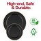 Smarty Had A Party 10" Black with Gold Pearl String Round Disposable Plastic Dinner Plates, 120PK 8870-BG-CASE - alternate 2