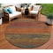 Homeroots 8' Terra Cotta Round Abstract Washable Indoor Outdoor Area Rug 608761 - alternate 1