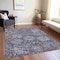 Homeroots 5' X 8' Purple And Black Damask Washable Indoor Outdoor Area Rug 609101 - alternate 2