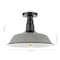Jonathan Y Camila 14" 1-Light Classic Industrial Indoor/Outdoor Iron LED Semi Flush Mount, Gray/White JYL7617D - alternate 2