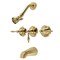 Kingston Brass Triple-Handle Tub and Shower Faucet, Brushed Brass KB237KL - alternate 1