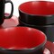 Elama Bacarra 16 Piece Stoneware Dinnerware Set in Two Tone Black and Red ELM-BACARRA-R - alternate 2