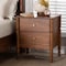 Baxton Studio Hoffman Nightstand with Scalloped Apron and Turned Legs, Walnut Brown 272-14820-ZORO - alternate 2