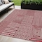 Homeroots 5' X 8' Red And Ivory Geometric Washable Indoor Outdoor Area Rug 600739 - alternate 1
