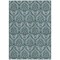 Homeroots 5' X 8' Teal Damask Washable Non Skid Indoor Outdoor Area Rug 563902 - alternate 2