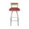 Holland Bar Stool Co Revelle 36in Swivel Extra Tall Bar Stool, Anodized Nickel Finish, Medium Back and Graph Poppy Seat 881 - alternate 2