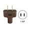 Leviton 15A 125V 2-Wire 2-Pole Vinyl Cord Plug Brown 000-48643 - alternate 1