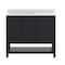 Flash Furniture Vega 42in. Vanity w/Sink, Blk Hardware, Soft Close, Open Shelf & 3 Drawers, Carrara Marble, Blk/Wht FS-VEGA42-BK-HDBLK-GG - alternate 2