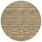 Homeroots 8' Orange Copper And Gray Round Striped Washable Indoor Outdoor Area Rug 587922 - alternate 2