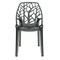 Leisuremod Cornelia Modern Stackable Dining Chair with Cut-Out Tree Design, Transparent Black C18TBL - alternate 2