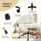 Simple Deluxe YSSOA Criss Cross Legged Chair with Wheels, Armless PU Leather Office Desk Chair Wide Seat, Swivel 3A88FNCHAR7295BGE - alternate 2