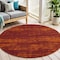 Homeroots 6' Red And Orange Round Abstract Indoor Outdoor Area Rug 545981 - alternate 2