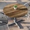 Flash Furniture Commercial All-Weather 36" Round Natural HPL Tabletop-Silver X Base ST-RD36-NAT-T3030S-GG - alternate 2