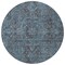 Homeroots 8' Black Round Oriental Washable Indoor Outdoor Area Rug 563831 - alternate 2