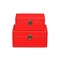 Homeroots Set of Two Red Solid Wood Box With Lid, 2PK 489392 - alternate 3