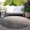 Homeroots 8' Khaki And Dark Gray Round Ombre Washable Indoor Outdoor Area Rug 602877 - alternate 2