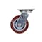 Vestil Polyurethane Swivel Caster 5 In. Diameter x 2 In. Width 600 Lb. Capacity Maroon/Gray CST-VE-5X2PUP-S - alternate 2