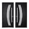Vdomdoors Steel Door Deux 6500 Black 2 Sidelight Exterior Windows Stainless Inserts Single Modern Painted-W16 DEUX6500EXD-BLK-W16+36+16 x H80-Right-hand Inswing - alternate 1