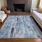 Homeroots 5' X 8' Blue And Gray Striped Washable Indoor Outdoor Area Rug 615513 - alternate 2
