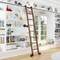 Quiet Glide 8.06 ft. Walnut Contemporary Wheel Black Rolling Hook Removable Ladder, 12 ft. Rail QG.540-8WA-12-H.08 - alternate 1