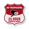 Signmission No Trespassing Shield Sign 24 Hour Surve, 6 Inch X 6 Inch, Plastic Sign SHI-P-6-419 - alternate 1