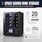 Yeego 16.96 inch 20 Bottle Freestanding/ Countertop Wine Cooler Refrigerator YG-WSJC62-25US-ZO - alternate 2
