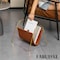 Fabulaxe 12-in Gold-Tone Metal Frame  with Brown Leatherette Sling Magazine Holder for Living Rooms, Home QI004741 - alternate 2
