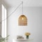 Jonathan Y Koda 13 in. 1-Light Farmhouse Coastal Bohemian Rattan 180 in. Cord Plug-In or Hardwired LED Pendant,  JYL1401A - alternate 2
