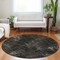 Homeroots 8' Brown And Chocolate Round Geometric Washable Indoor Outdoor Area Rug 588306 - alternate 2
