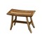 Homeroots 24" Brown Teak Rectangular Shower Bench 376743 - alternate 2