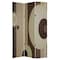 Homeroots 72" Brown Canvas Folding Three Panel Screen Room Divider 274749 - alternate 1