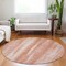 Homeroots 8' Orange And Salmon Round Botanical Leaves Washable Indoor Outdoor Area Rug 581974 - alternate 2