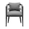 Armen Living Zella Outdoor Patio Dining Chair in Aluminum with Light Gray Rope and Earl Gray Cushions - Set of 2 LCZESIGRY - alternate 2