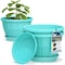Lifemaster 10-Inch Whiskey Barrel Planters, Durable Plastic Pots with Drainage and Saucer, 2PK LMPBP2SBU2 - alternate 1