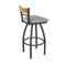 Holland Bar Stool Co Revelle 36in Swivel Extra Tall Bar Stool, Pewter Finish, Medium Back and Canter Folkstone Grey Seat 881 - alternate 2