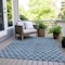 Homeroots 5' X 8' Denim Blue And Ivory Geometric Washable Indoor Outdoor Area Rug 596094 - alternate 2