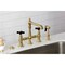 Kingston Brass Bridge Kitchen Faucet with Brass Sprayer, Brushed Brass KS7277PKXBS - alternate 2