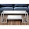 Homeroots 45" Silver Glass And Steel Coffee Table With Shelf 520966 - alternate 1