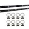 Mytee Products 8 ft L-Track Powder Coated (2) & Stud w/ Powder coated Ring (8) Tie Down System, 8PK LTK8-BLKx2-LTKS-BLKx8 - alternate 1